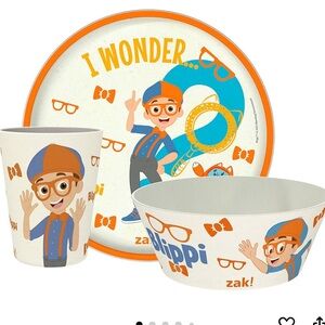 Zak Designs | Blippi Kids Dinnerware Set 3 Pieces; Plate, Bowl, and Tumbler